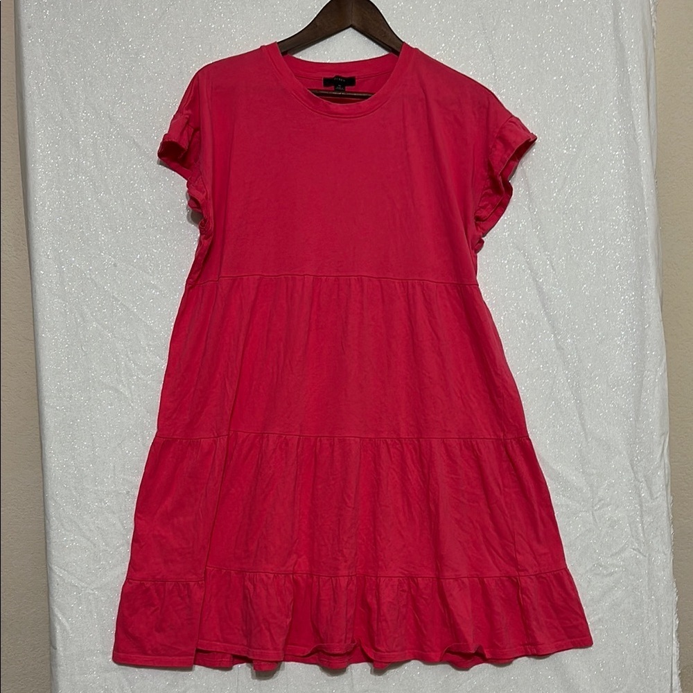 J. Crew Elegant Pink Tiered Dress. Size Medium.